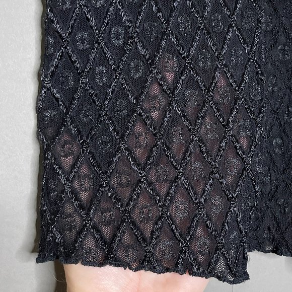 Younique Black Sheer Top With One Button Closure Size Small Made In USA - Picture 7 of 10